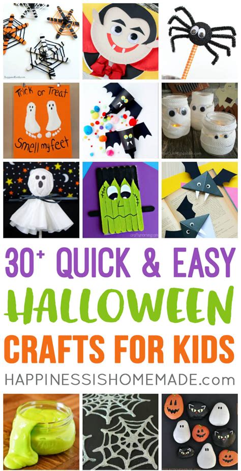 Quick & Easy Halloween Crafts for Kids - Happiness is Homemade