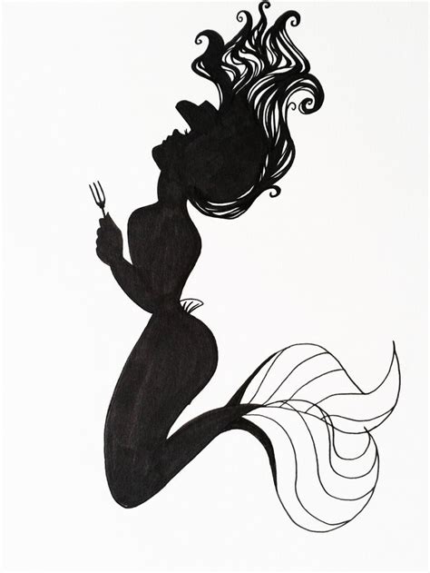 Ariel Silhouette Art | Silhouette art, Little mermaid silhouette ...