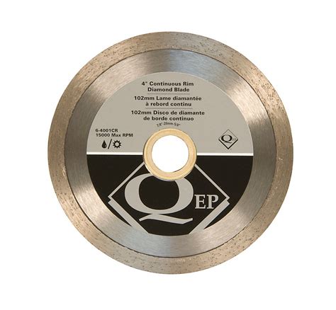 QEP 4 in. Diameter Continuous Rim Diamond Tile Saw Blade 7/8-5/8 in ...