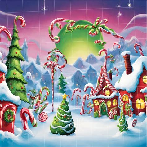 Wondervillage Grinch Whoville Backdrop Whoville Composite Candy Cane ...