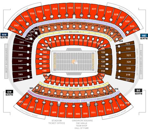 Cleveland Browns Stadium Seating Chart With Rows - Chart Walls