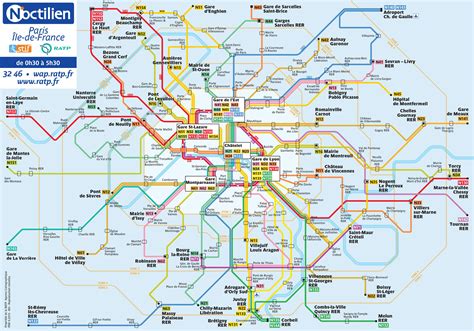 Plan bus nuit Paris - Carte bus nuit Paris (France)