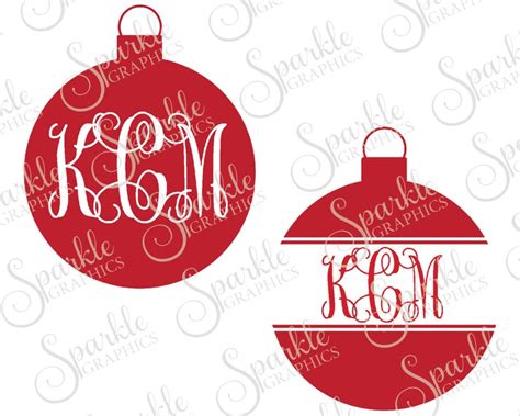 Ornament Monogram Cut File Christmas SVG Holiday Monogram | Etsy