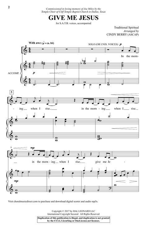 Give Me Jesus by Cindy Berry Sheet Music for SATB Choir at Sheet Music ...