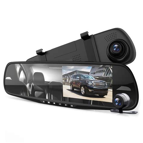 PYLE PLCMDVR49 - HD 1080p DVR Rearview Mirror Dash Cam Kit - Dual ...