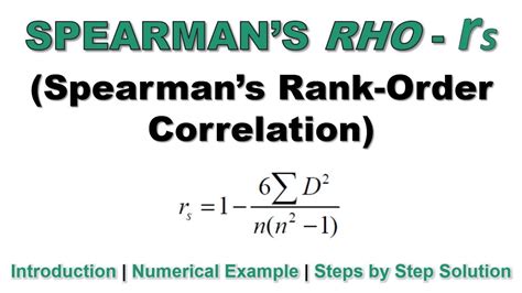 Spearman’s Rank Order Correlation | Spearman’s Rho - rs | Introduction ...