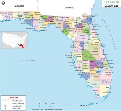 Florida County Map | Florida county map, County map, Map of florida