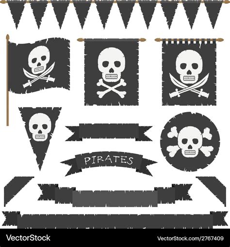 Pirate flags Royalty Free Vector Image - VectorStock