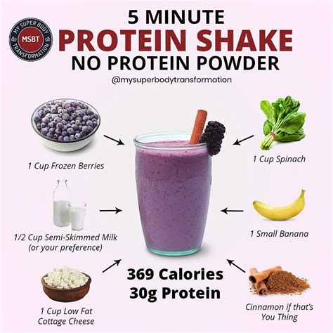 5 Minute Protein Shake | High protein smoothies, Smoothie recipes ...