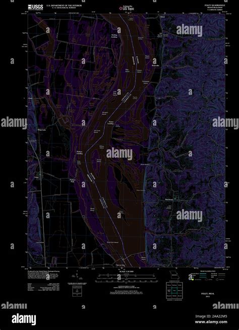 USGS TOPO Map Missouri MO Foley 20111214 TM Inverted Restoration Stock ...