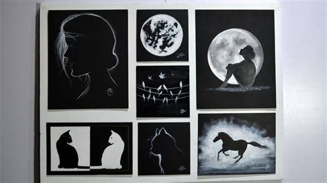 Beginner Simple Black And White Painting Ideas - mypaperbleeds