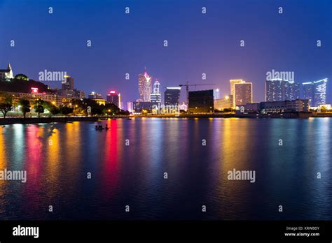 Macao cityscape at night Stock Photo - Alamy