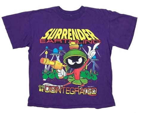 Vintage Marvin the Martian Shirt Surrender Earthling Looney Tunes ...