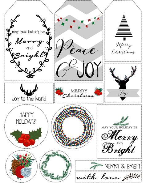 Simple Free Printable Christmas Gift Tags