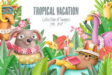 Tropical vacation graphic set in 2020 | Tropical vacation, Tropical ...