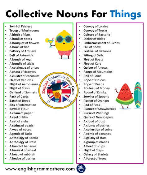 Collective Nouns For Things in English - English Grammar Here