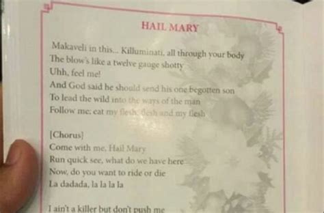 Church Prints Tupac Lyrics to 'Hail Mary' Instead of Christian Prayer