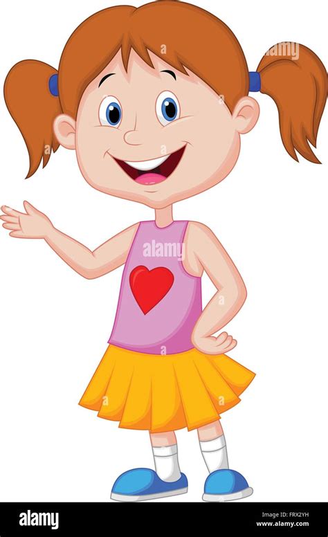 Cute girl cartoon presenting Stock Vector Image & Art - Alamy