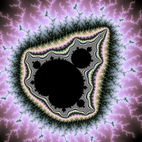 Mandelbrot Fractal art full of energy black purple green Digital Art by ...