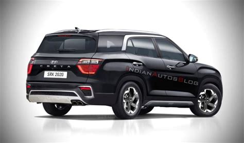 Rear Of 7-Seater Version Of 2020 Hyundai Creta Rendered