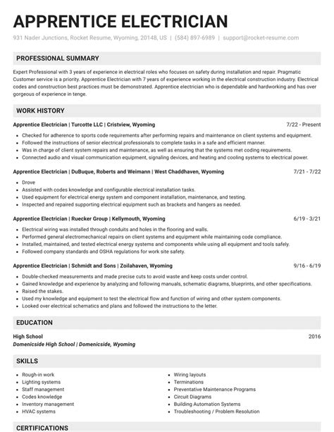 Apprenticeship Resume Template