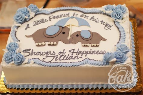 Elephant Themed Baby Shower Sheet Cake