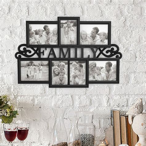 Family Collage Picture Frame with 7 Openings for Three 4x6 and Four 5x7 ...