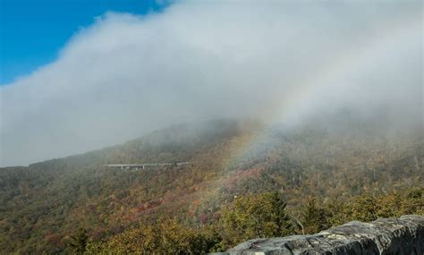 "Rainbow Over the Linn Cove Viaduct Mountainside" by Josh Lowe