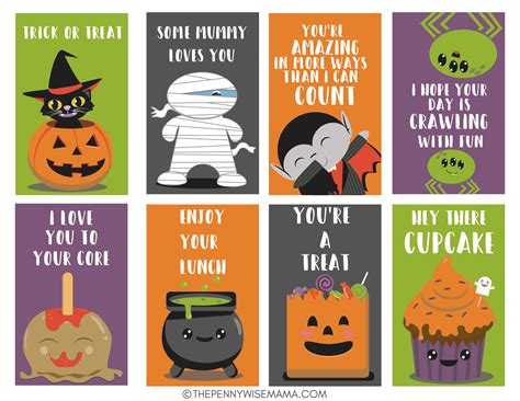 Cute Halloween Lunch Box Notes {Free Printable} - The PennyWiseMama