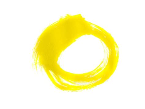 Premium Photo | Yellow acrylic paint stroke isolated on white ...