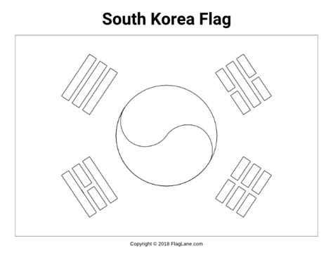 Korean Flag Coloring Page Printable - SienaecLarson