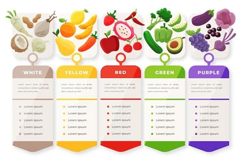 Free Vector | Eat a rainbow infographics template