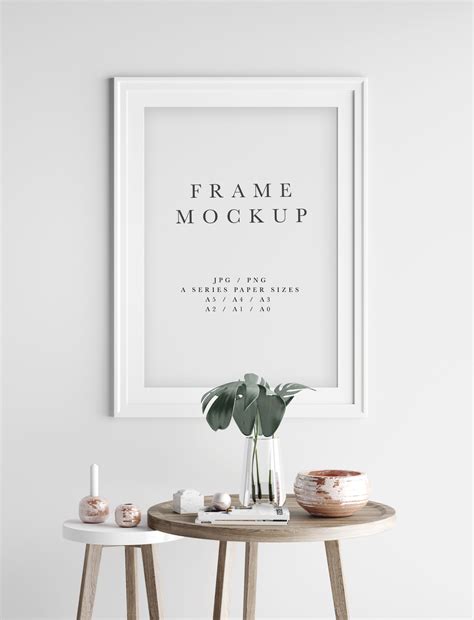 Long White Portrait Frame Mockup PSD Smart Object #183 - FilterGrade