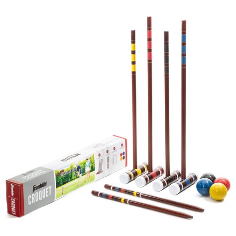 Franklin Sports Croquet Set - Includes 4 Croquet Wood Mallets, 4 All ...