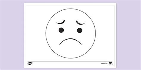 Sad Face Colouring Page Printable | Colouring Pages - Twinkl