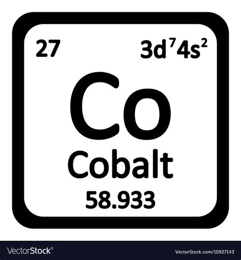 Periodic table element cobalt icon Royalty Free Vector Image