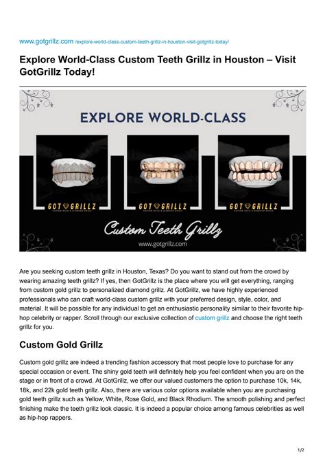 Explore World-Class Custom Teeth Grillz in Houston – Visit GotGrillz ...