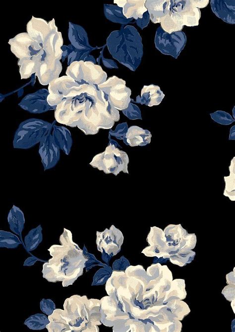 Dark Blue Floral iPhone Wallpapers - Top Free Dark Blue Floral iPhone ...