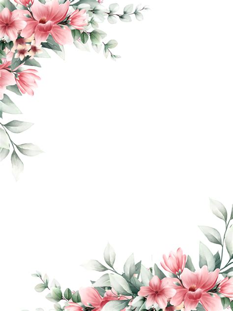 Watercolor pink flower frame 12028172 PNG