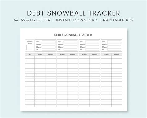 Debt Snowball Tracker Printable Debt Payment Worksheet - Etsy | Debt ...