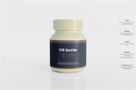 Premium PSD | Pill bottle mockup