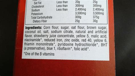 captain crunch ingredients label