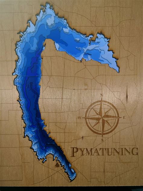 Pymatuning Lake Depth Map Lightburn File - Etsy Canada