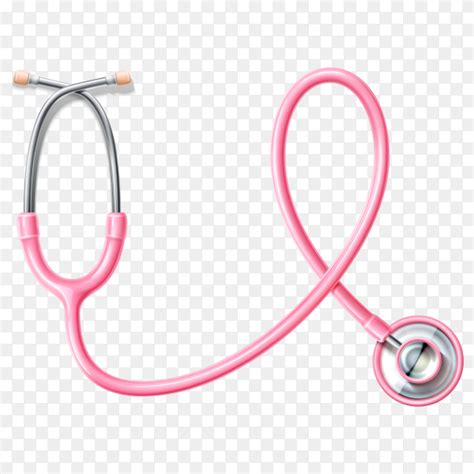 Realistic stethoscope in pink color on transparent background PNG ...