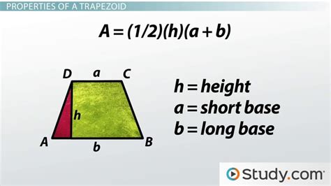 Trapezoid | Characteristics, Properties & Formulas - Lesson | Study.com