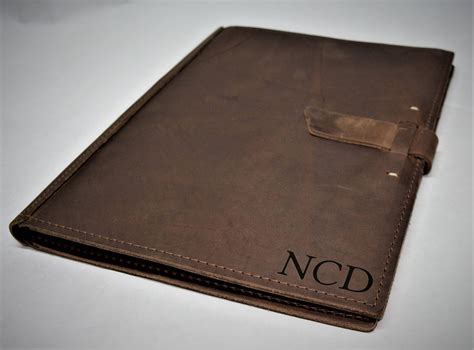 Engraved Large Leather Pad Portfolio Custom Engraved