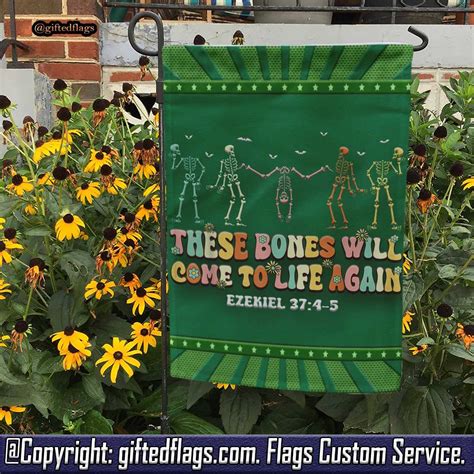 Dry Bones Come Alive Bible Verse Halloween Christian Jesus Garden Flag ...