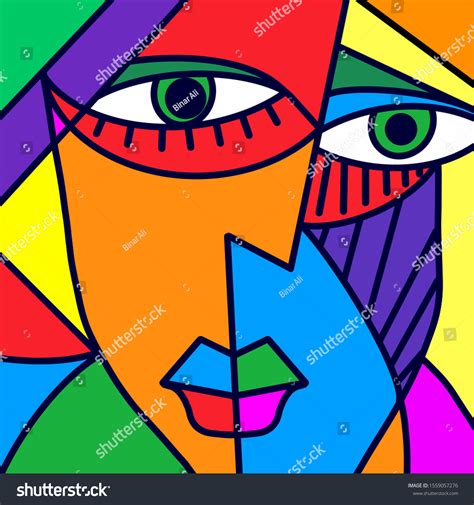 Colorful Abstract Art Face Design Stock Illustration 1559057276 ...