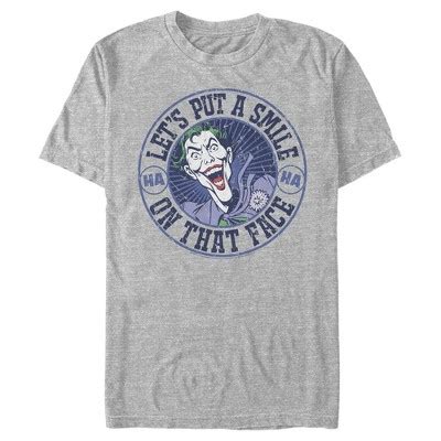 Men's Batman Joker Let's Put A Smile On That Face T-shirt : Target