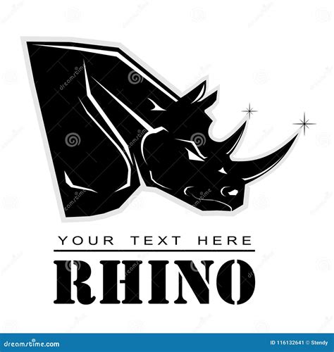 Rhino, Black Rhinoceros, Rhino Head Stock Illustration - Illustration ...